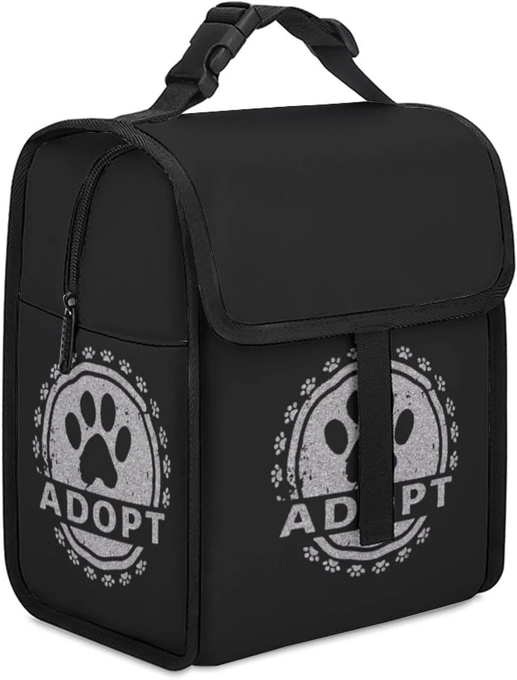 Adopt A Dog Paw Fashion Insulated Cooler Bag Portable Waterproof Lunch Box Adjustable Handbag Meal Tote with Handle