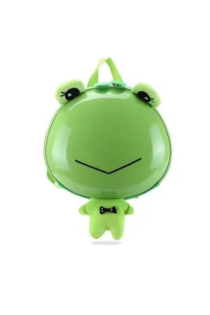 Adorable Frog-Themed Kids' Backpack - Light Green
