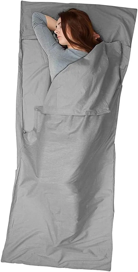 Adult Sleeping Bag Liner Travel Sheet Hotel Sleep Bag Lightweight Sleep Sack Compact for Camping Travel