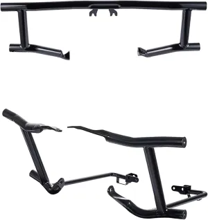 Advanblack Protek Highway Engine Guard Crash Bar Saddlebag Guards Kit Front and Rear Crash Bar Set Compatible with Harley Touring Street Glide Road Glide Road King Electra Glide Ultra 2014-2025