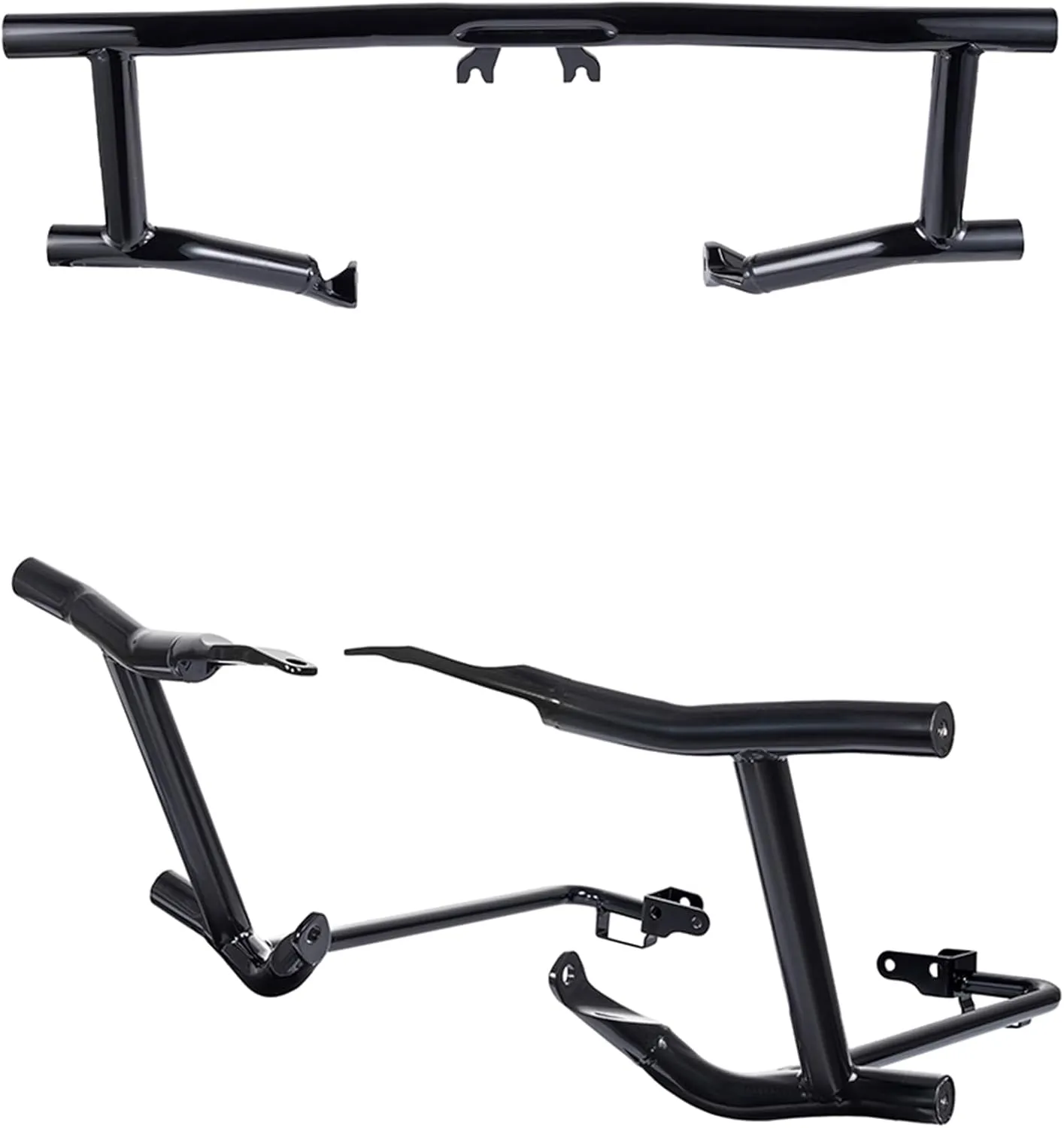 Advanblack Protek Highway Engine Guard Crash Bar Saddlebag Guards Kit Front and Rear Crash Bar Set Compatible with Harley Touring Street Glide Road Glide Road King Electra Glide Ultra 2014-2025