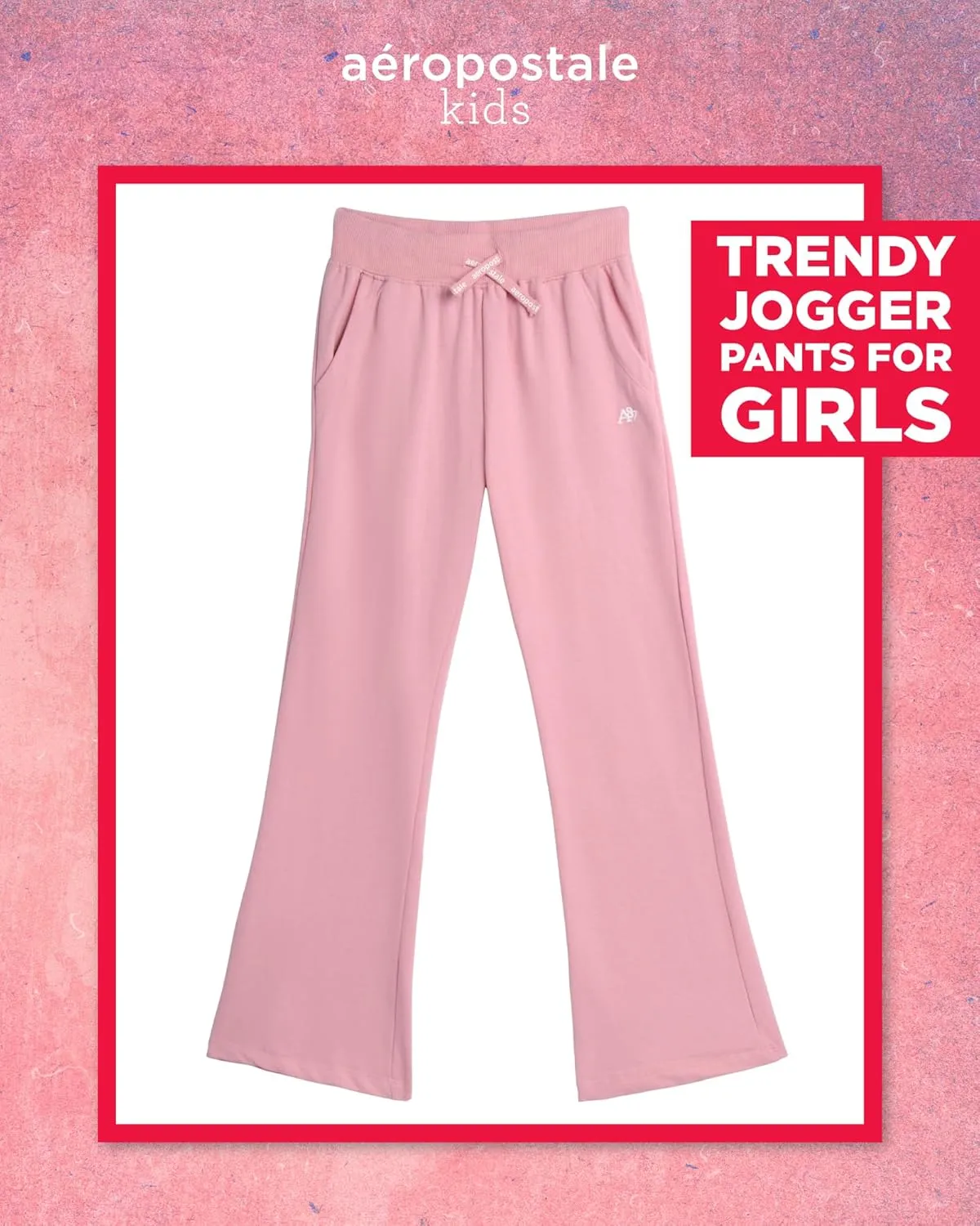 AEROPOSTALE Girls' Sweatpants - Fleece Wide Leg Performance Jogger Pants for Girls - Kids' Lightweight Joggers (7-16)