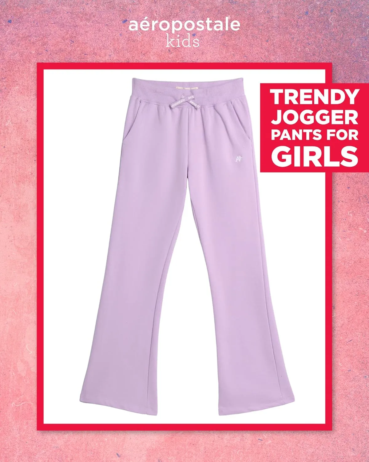 AEROPOSTALE Girls' Sweatpants - Fleece Wide Leg Performance Jogger Pants for Girls - Kids' Lightweight Joggers (7-16)
