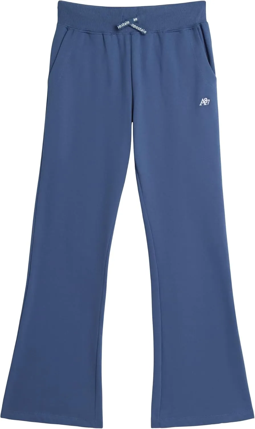 AEROPOSTALE Girls' Sweatpants - Fleece Wide Leg Performance Jogger Pants for Girls - Kids' Lightweight Joggers (7-16)