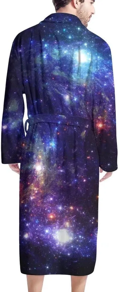 AFPANQZ Men's Bathrobe Big and Tall Full Length Sleepwear Long Sleeve Lightweight Pajama Shawl Robe with Pockets Nightgown