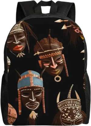 African Ritual Ethnic Tribal Cute Backpack Waterproof Lightweight Laptop Backpack Shoulder Bag Casual Daypack For Women Men