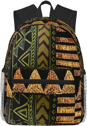 Afrocentric Tribal Motif Pattern Print 2 Lightweight Packable Backpack Travel Casual Hiking Daypack Foldable Backpack For Men Women