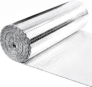 Aiglille Reflective Insulation Foam, 48" W x 99" L Double Bubble Weatherproofing Reflectix Foil Insulated for RV, Window Insulation for Summer Heat