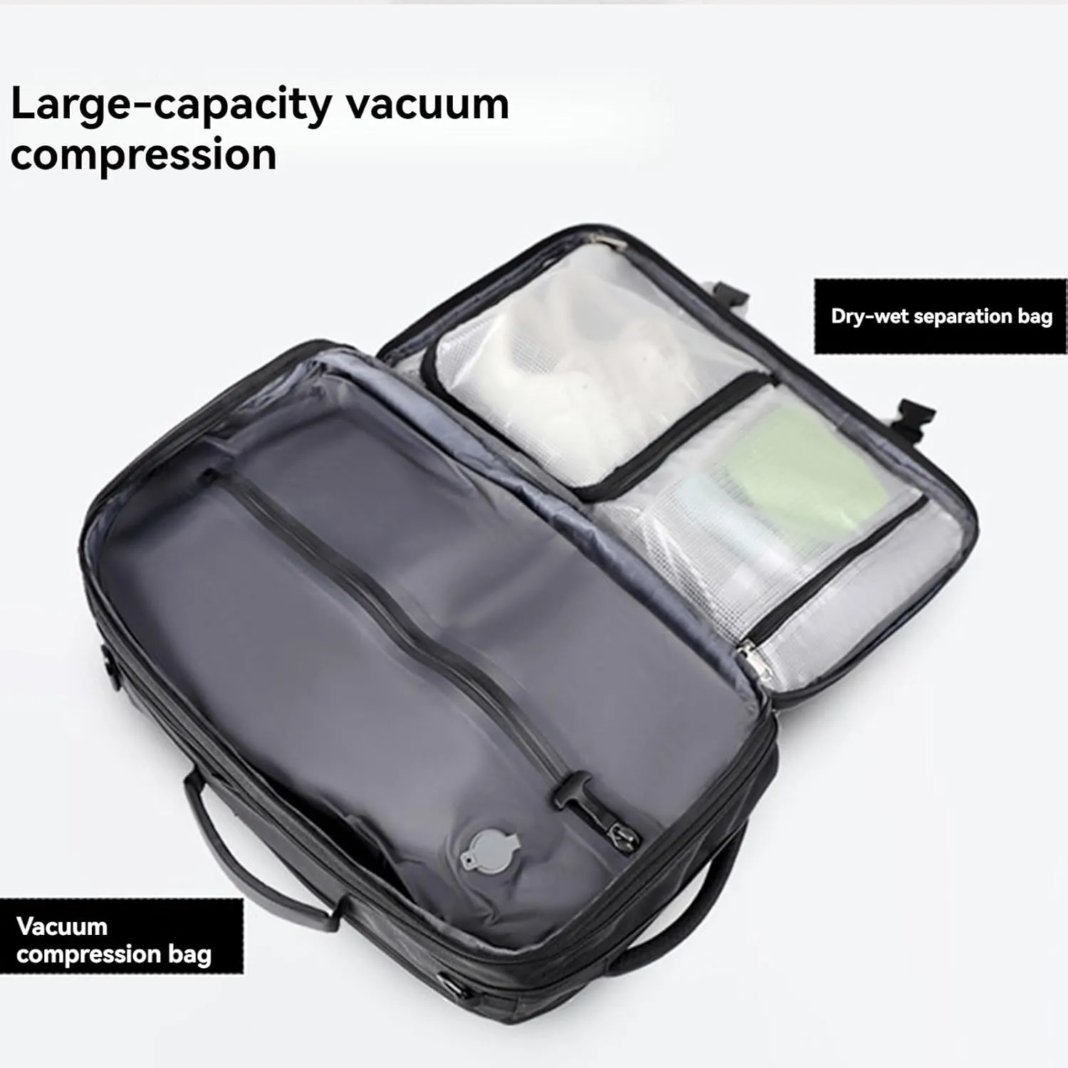 Airback Backpack, Travel Backpack with Vacuum System, Expandable Backpack with Vacuum Compression (Style C,One Size)