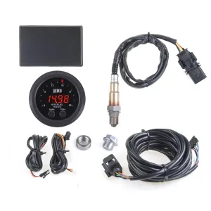 Air/Fuel Ratio Gauge Kit with LSU 4.9 Sensor and Controller Box Wideband UEGO 30-0300 X Ultra-Thin Round Digital AFR O2 Oxygen Sensor Controller Universal Gauge