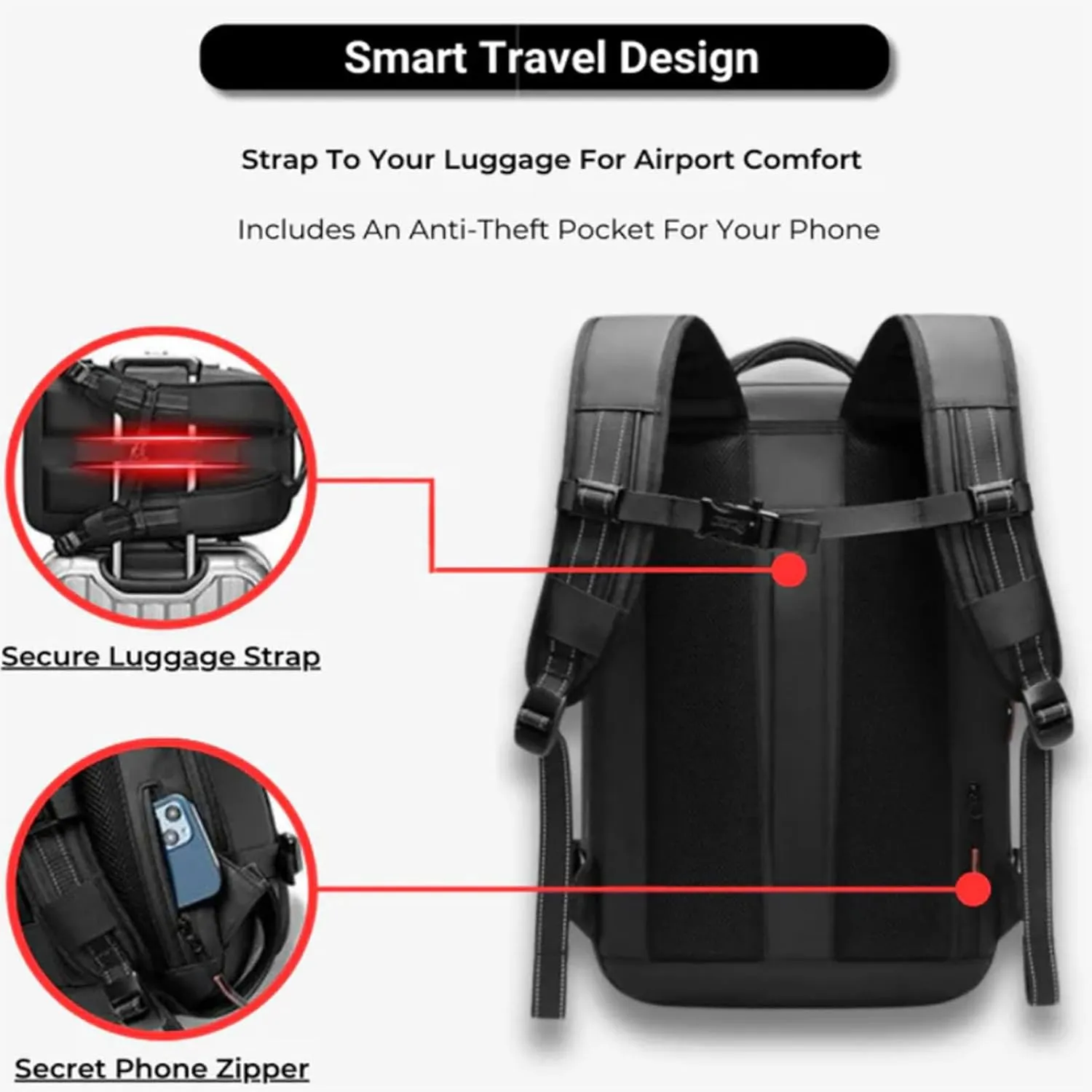 Airmak Vacuum Backpack, Maklot Seal Compression Travel Bag With Pump, Multifunctional Expandable Waterproof Carry on Laggage (Black)