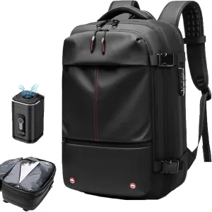 Airmak Vacuum Backpack, Maklot Seal Compression Travel Bag With Pump, Multifunctional Expandable Waterproof Carry on Laggage (Black)