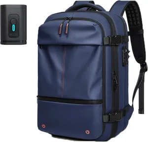 Airvac Backpack, Airvac Travel Backpack Bag, Spence Vac Vacuum Bag for Travel with Wireless Vacuum Pump Reusable Compression Suitcases Space Saver 60L (Blue Pump)