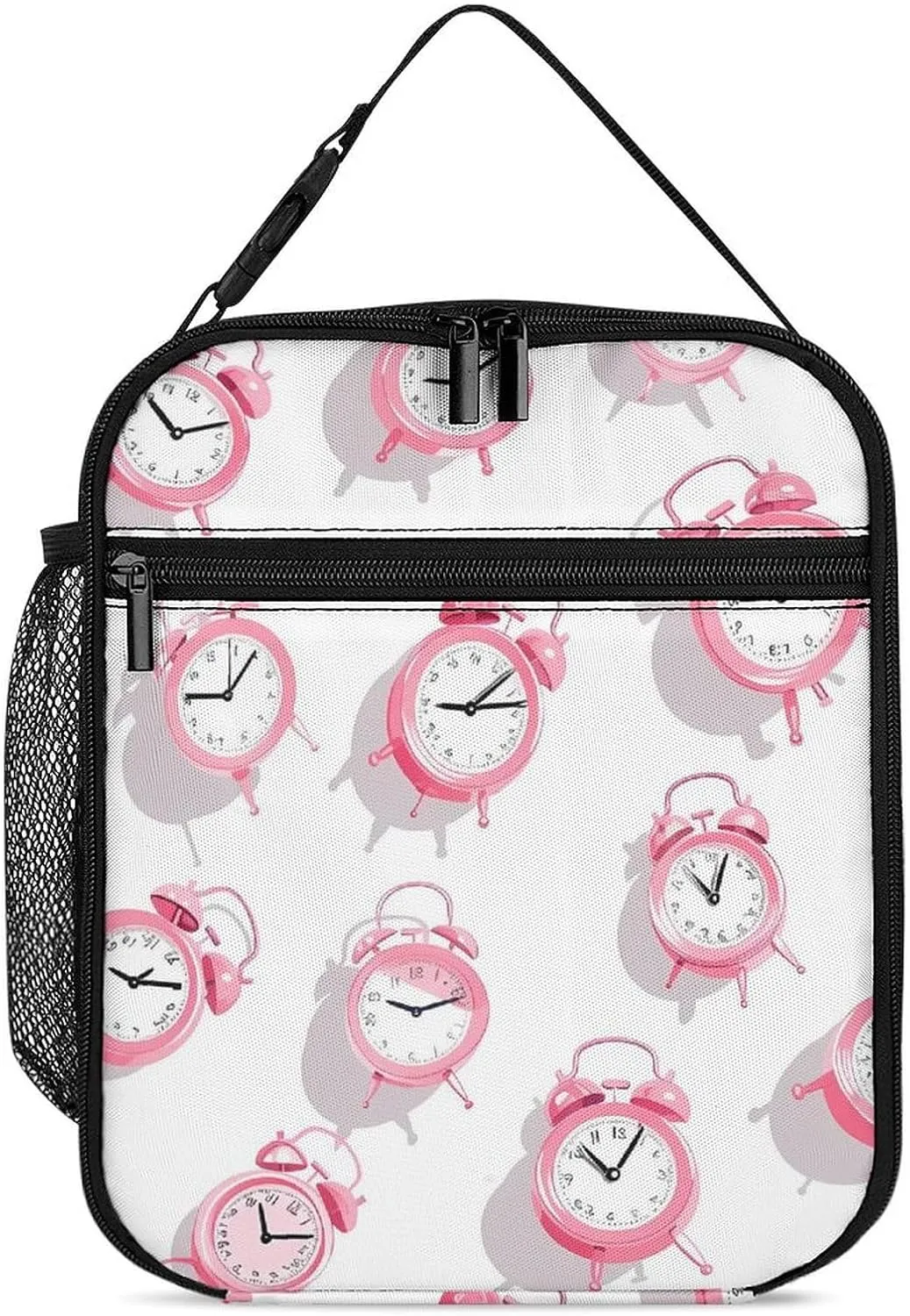 Alarm Cocks Insulated Lunch Bag Leakproof Insulated Cooler Bag with Handbags Side Pocket for Adults
