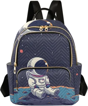 ALAZA Astronaut Cute Mini Backpack Purse for Women Travel Bag Lightweight Shoulder Bag Fashion Daypack