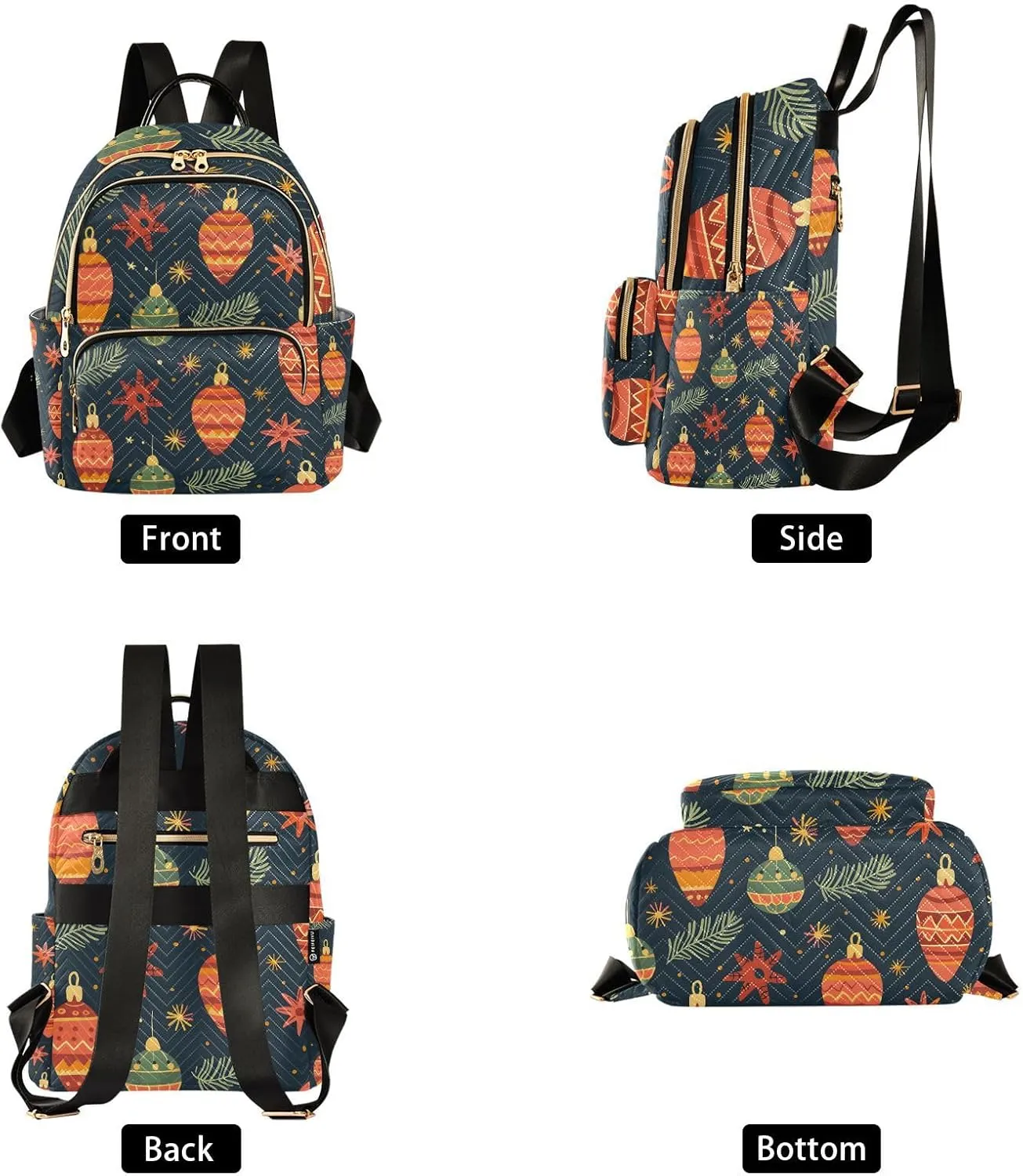 ALAZA Christmas Lantern Small Backpack Purse for Women Travel Bag Lightweight Shoulder Bag Fashion Daypack
