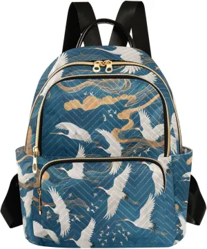 ALAZA Crane Mini Backpack Purse for Women Travel Bag Lightweight Shoulder Bag Fashion Daypack