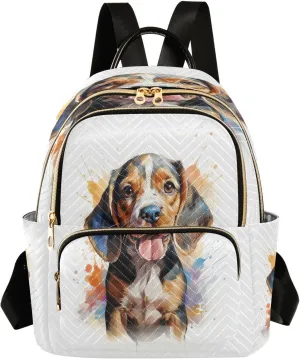 ALAZA Cute Beagle Dog Mini Backpack Purse for Women Travel Bag Lightweight Shoulder Bag Fashion Daypack