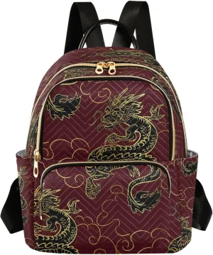 ALAZA Funny Dragon Women Backpack Purse Ladies Fashion Shoulder Bag Daypack Travel Bag 10L