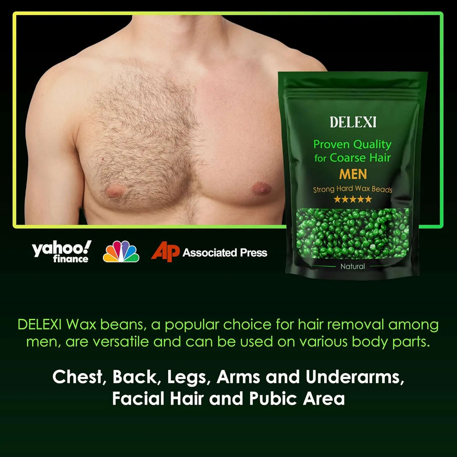 All-in-One Waxing Kit for Men – Complete Hard Wax Kit for Hair Removal, Body & Face, Home Waxing Warmer for Brazilian & Bikini, Includes Wax Pot, Wax Machine & Accessories