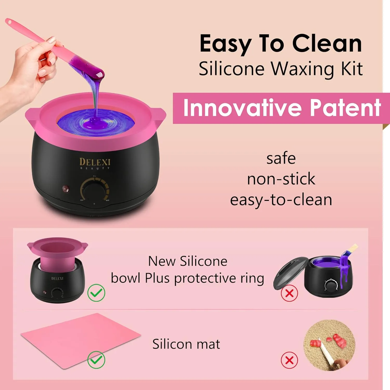 All-in-one Waxing Kit for Women  5 Pack Salon Quality Wax for Full Body Hair Removal - Ideal for Bikini, Brazilian, Underarms, Legs, Eyebrows, Chest, Back, and Mustache - For Sensitive Skin