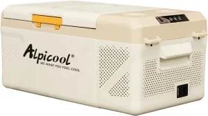 Alpicool KM15 Portable Freezer, 12 Volt Car Refrigerator, 17 Quart (15.9 Liter) Fast Cooling Fridge, 12/24V DC and 100-240V AC for Outdoor, Camping, RV, Truck