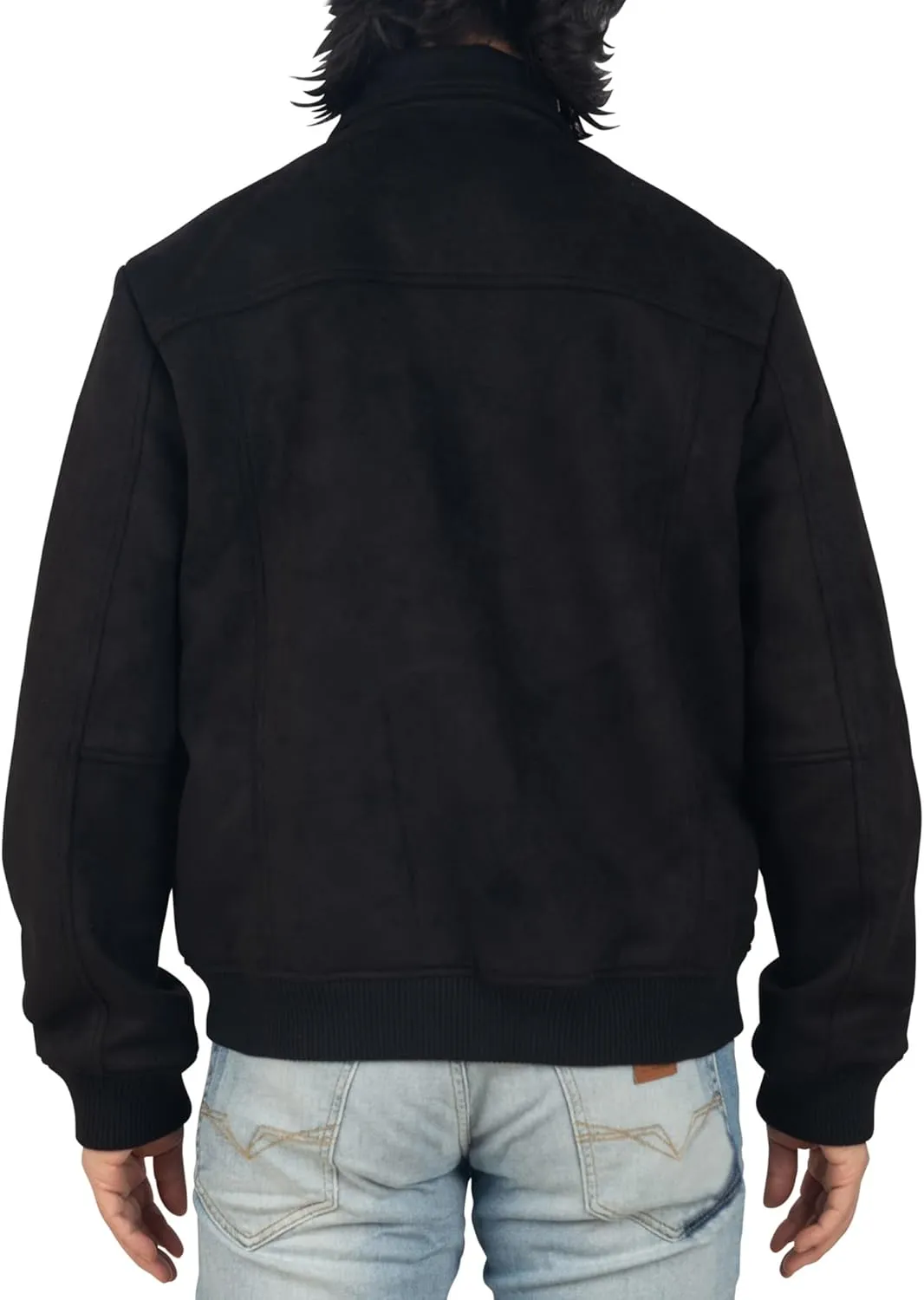 Alpine Swiss Blake Mens Vegan Suede Bomber Jacket Lightweight Slim Fit Casual Softshell Coat