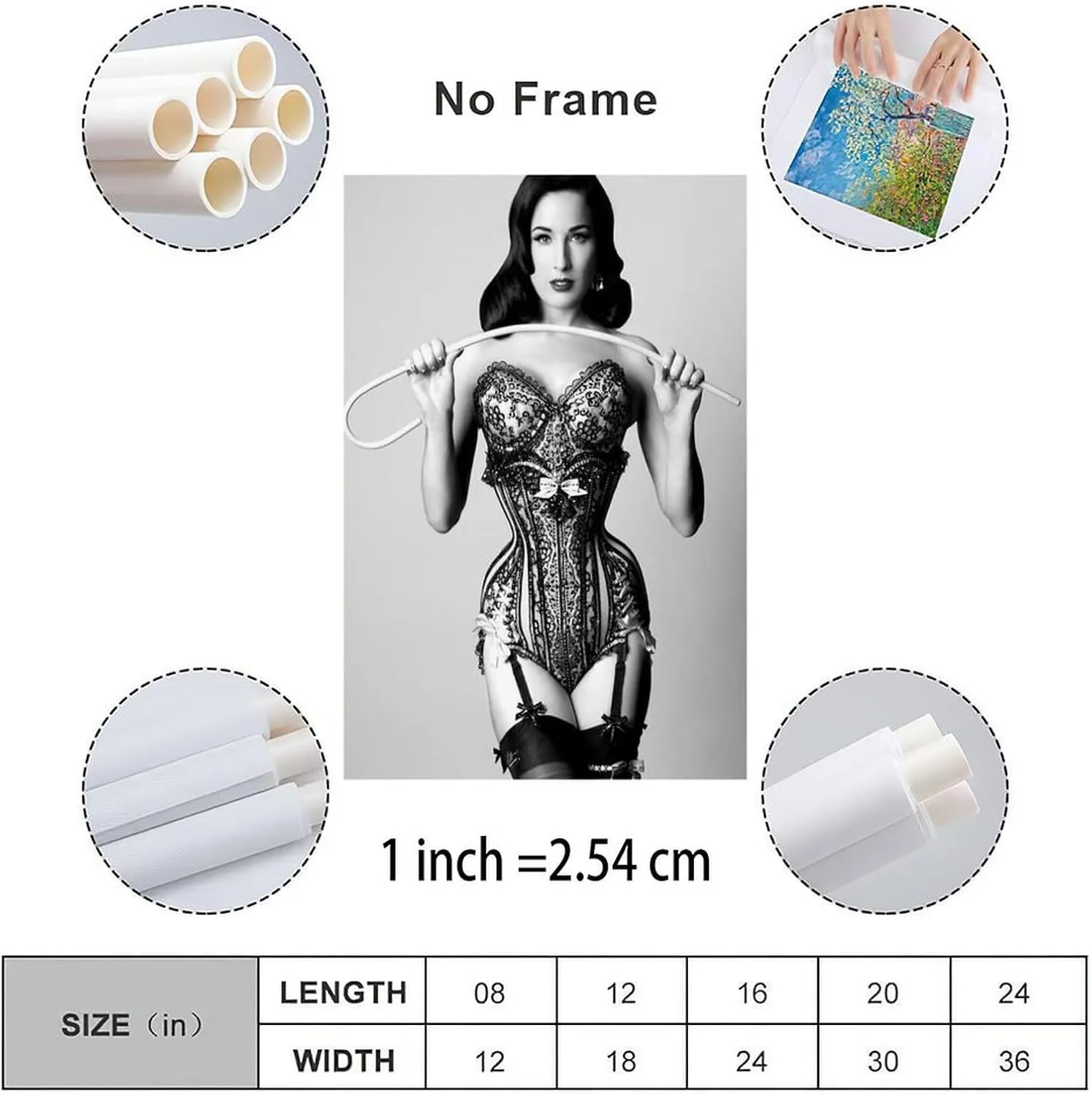 American Artist Dita Von Teese Art Poster 8 Canvas Painting Posters And Prints Wall Art Pictures for Living Room Bedroom Decor 24x36inch(60x90cm) Unframe-style