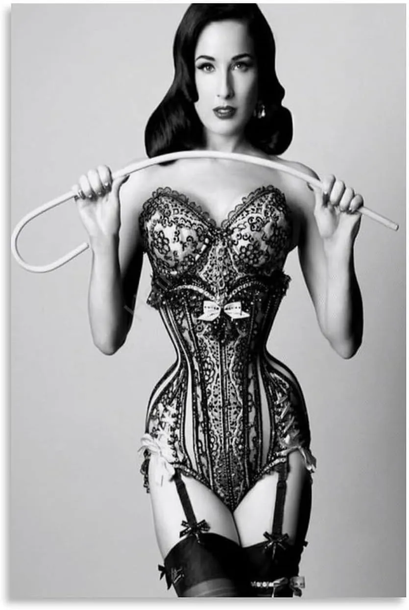American Artist Dita Von Teese Art Poster 8 Canvas Painting Posters And Prints Wall Art Pictures for Living Room Bedroom Decor 24x36inch(60x90cm) Unframe-style