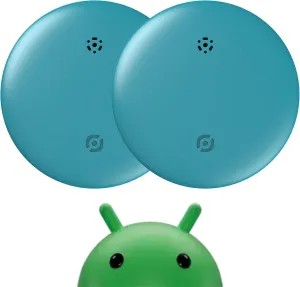 Android Air Tags-2 Pack Smart Bluetooth Tracker with Google Find My Device, 2025 Smart Tag Key Finder GPS Item Locator for Keys, Bags, Luggage,Pets, Wallet, IP67 Waterproof, Replaceable Battery, Blue