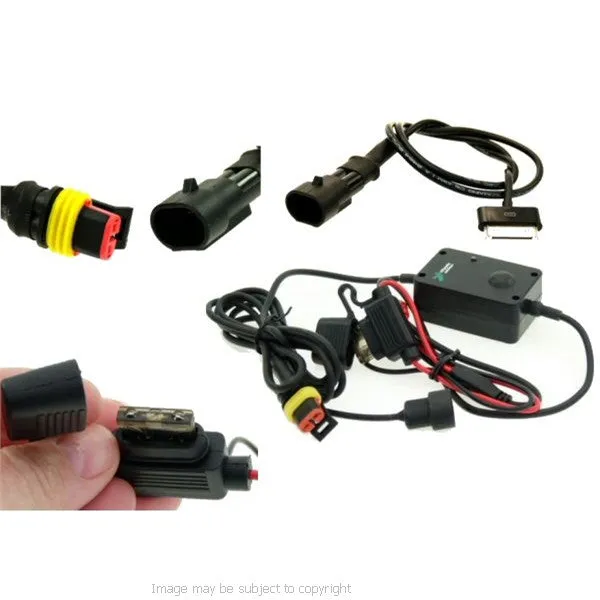Angled Mini USB Direct to Battery Hard Wire Motorcycle Charging Cable for Garmin Nuvi - Streetpilot GPS SatNav (SKU 10058)