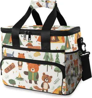 Animals Forest Plant Cooler Bag Insulated Cooler Soft Sided Cooler 24 Can Portable Picnic Bag Large Leakproof Lunch Bag Box for Beach Grocery Camping Travel Car Men Women