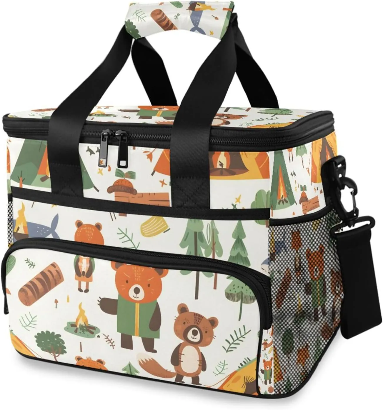 Animals Forest Plant Cooler Bag Insulated Cooler Soft Sided Cooler 24 Can Portable Picnic Bag Large Leakproof Lunch Bag Box for Beach Grocery Camping Travel Car Men Women
