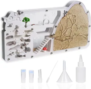 Ant Farm Castle - Large Viewing Area - Care for Live Ants - Ant Colony Observation Kits with Sand Habitat - Educational Science Gifts for Boys, Girls - Ant Farms for Kids, Adults, Student (Yellow)
