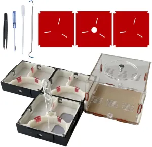 Ant Farm Nest Science DIY Terrarium Kit Care for Live Ants Ant Habitat with Water Tower Nurturing Room and Comprehensive Observation-Set 4