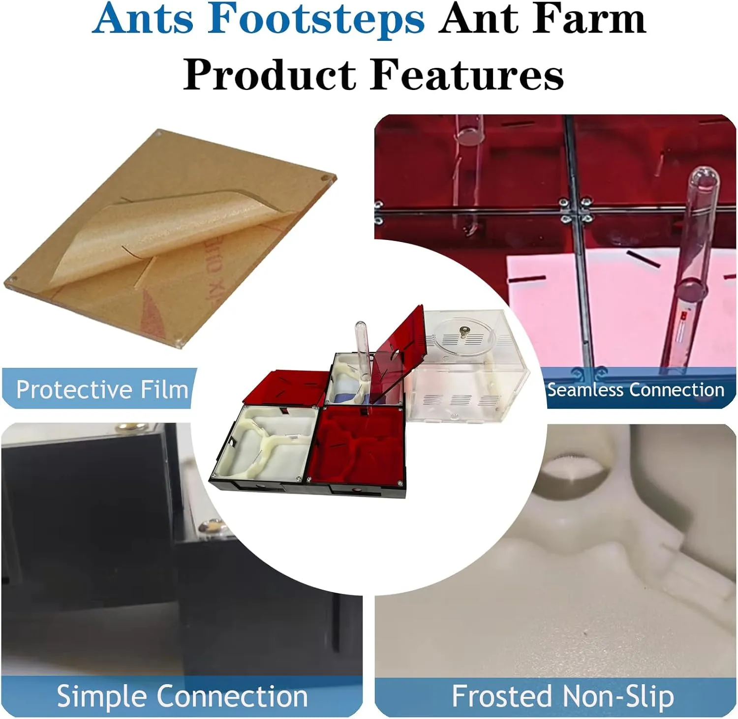 Ant Farm Nest Science DIY Terrarium Kit Care for Live Ants Ant Habitat with Water Tower Nurturing Room and Comprehensive Observation-Set 4