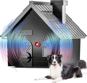 Anti Barking Device, 2-in-1 Ultrasonic Dog Bark Deterrent Device & Training Tools, Safe Sonic Barking Dog Deterrent, 50Ft Waterproof Dog Barking Silencer Bark Box for Indoor Outdoor