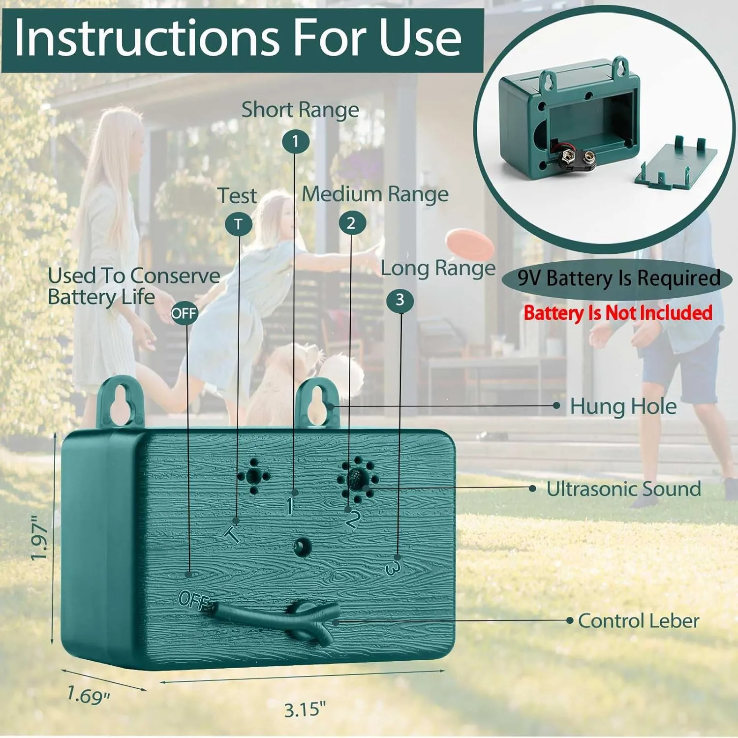 Anti Barking Device, 50 FT Ultrasonic Dog Barking Control Device, 4 Modes Bark Box,Neighbor Dog Silencer, Dog Barking Silencer for Indoor and Outdoor Use, Waterproof Dog Barking Deterrent