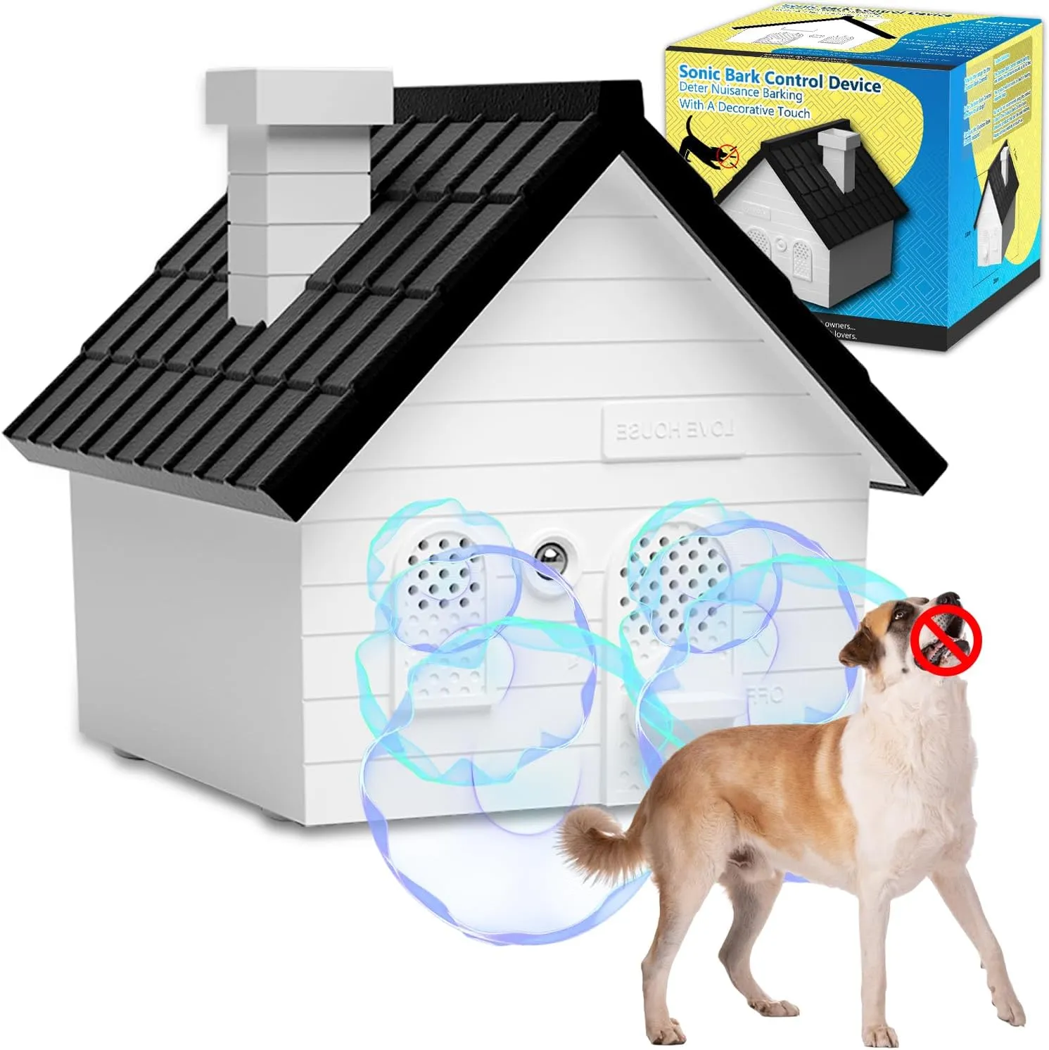 Anti Barking Device, Anti Barking Device for Dogs with 4 Modes, Sonic Dog Bark Deterrent Devices, Dog Barking Silencer, Bark Box Anti Barking Device Outdoor and Indoor