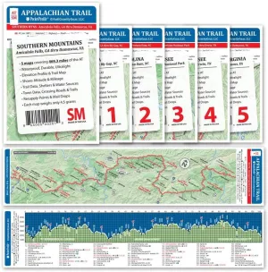 Appalachian Trail Pocket Profile Map - Southern Mountains - Springer Mtn.,GA to Damascus, VA