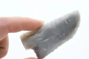 Arkansas Novaculite Curved Fantasy Knife Blade Handmade Using Flint Knapping Pressure Flake Techniques Great DIY Fantasy Blade/Point Cosplay;Reiki Energy/Wiccan Wand Cuts Ties/Negative Energy