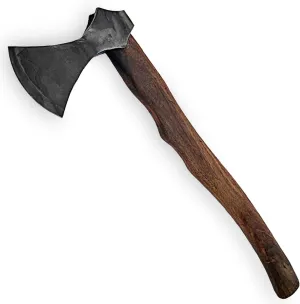 Armory Replicas™ Hand Forged Rustic Iron Steel Battle Axe – 20" Wood Handle, Fully Functional Camping & Reenactment Tool – Perfect for Outdoor Survival