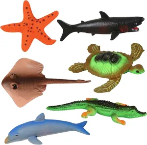 ArtCreativity Growing Sea Animals 6 Different Water Expanding Sea Creatures - Grows 6X Larger, Amazing Sensory Jelly-Like Toy, Fun Educational Gift, Party Favor, Easter Basket Stuffer for Kids