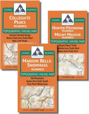 Aspen Area Hiking Map Pack: Maroon Bells-Snowmass, Hunter-Fryingpan, Mt Massive, Collegiate Peaks