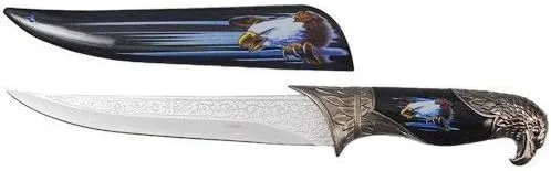 ASR Outdoor 13 Inch Collectors Hunting Knife Decorative Scabbard and Handle with Animal Head (Many Styles)