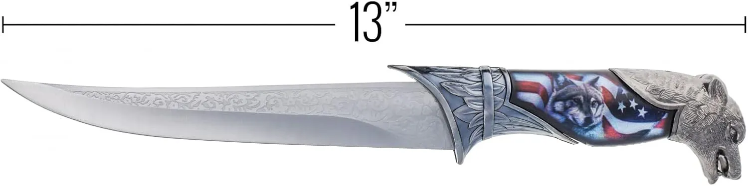 ASR Outdoor 13.5 inch Animal Head Decorative Collector's Hunting Knife with Ornamental Scabbard