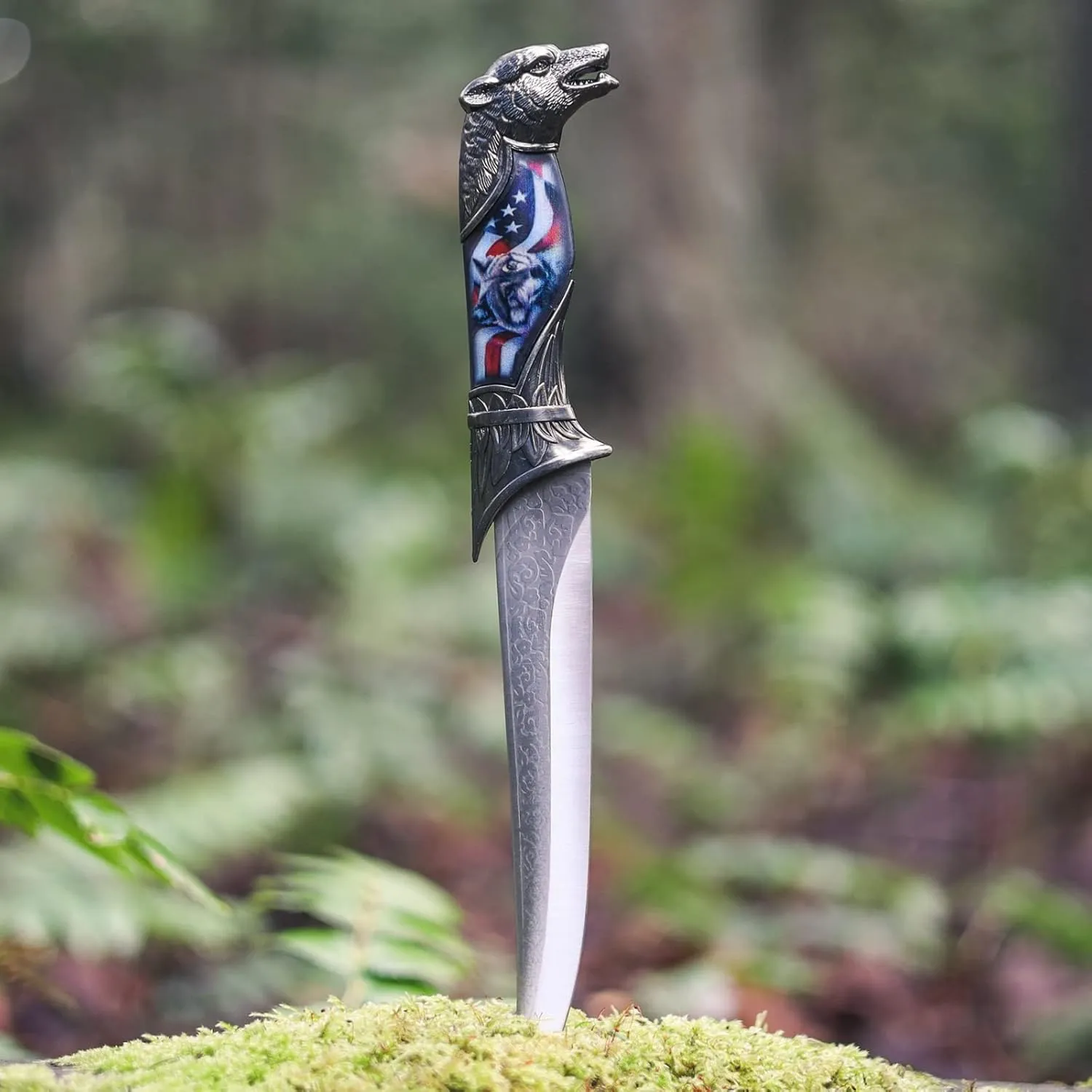 ASR Outdoor 13.5 inch Animal Head Decorative Collector's Hunting Knife with Ornamental Scabbard