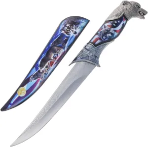 ASR Outdoor 13.5 inch Animal Head Decorative Collector's Hunting Knife with Ornamental Scabbard