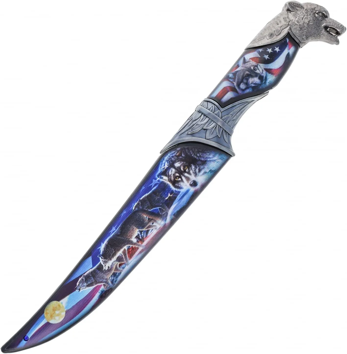 ASR Outdoor 13.5 inch Animal Head Decorative Collector's Hunting Knife with Ornamental Scabbard