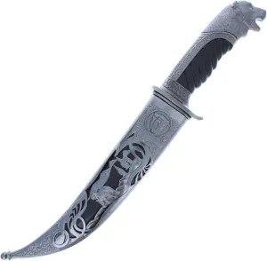 ASR Outdoor 13" Wildlife Collection Animal Head Fixed Blade Hunting Knife, Howling Bear